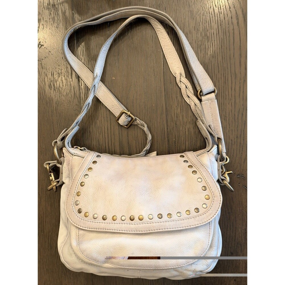 Frye Soraya Saddle Shoulder Crossbody Bag purse in Ash Gray Studs